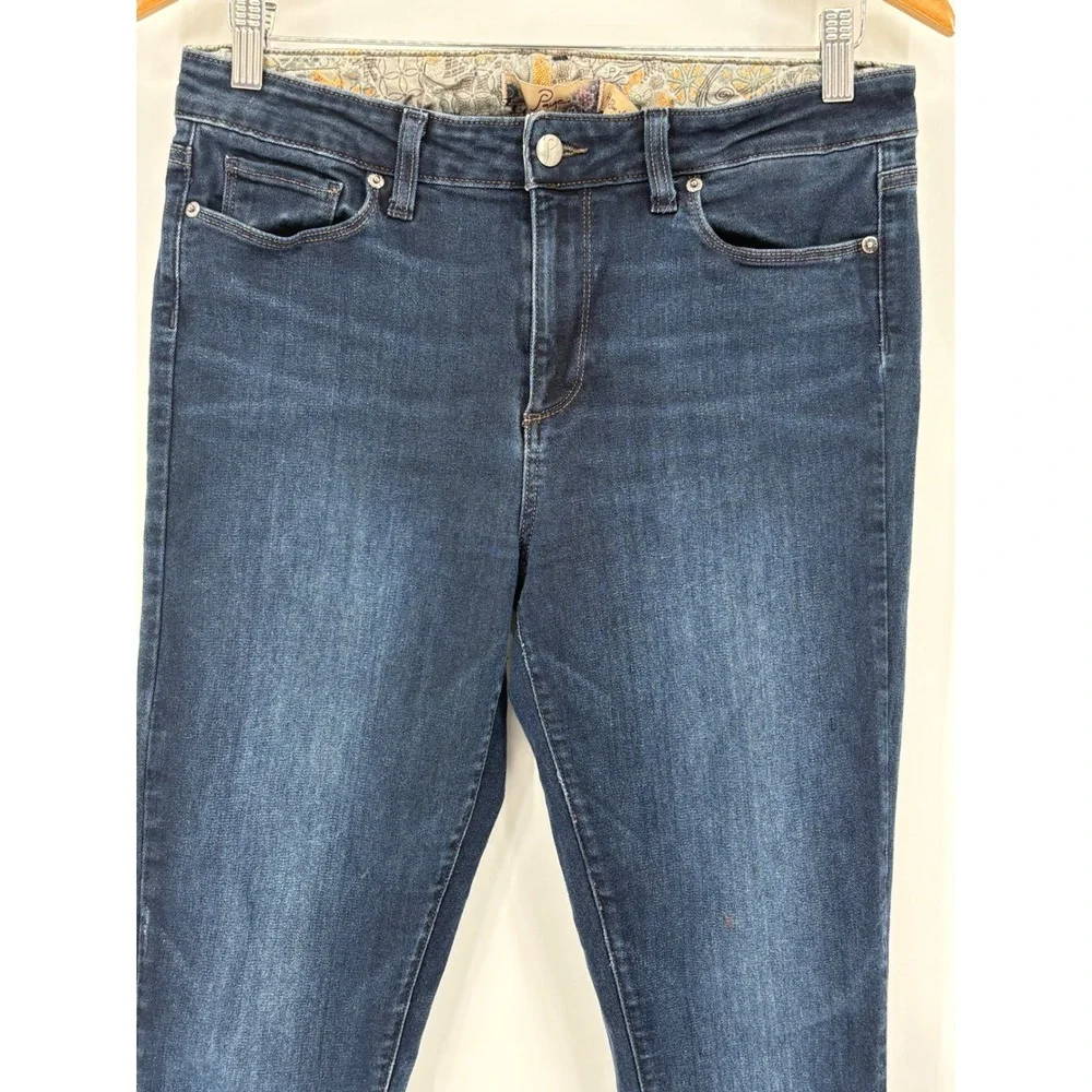Paige Skyline Skinny Jeans High Rise Women Size 31 Dark Indigo Blue Stretch